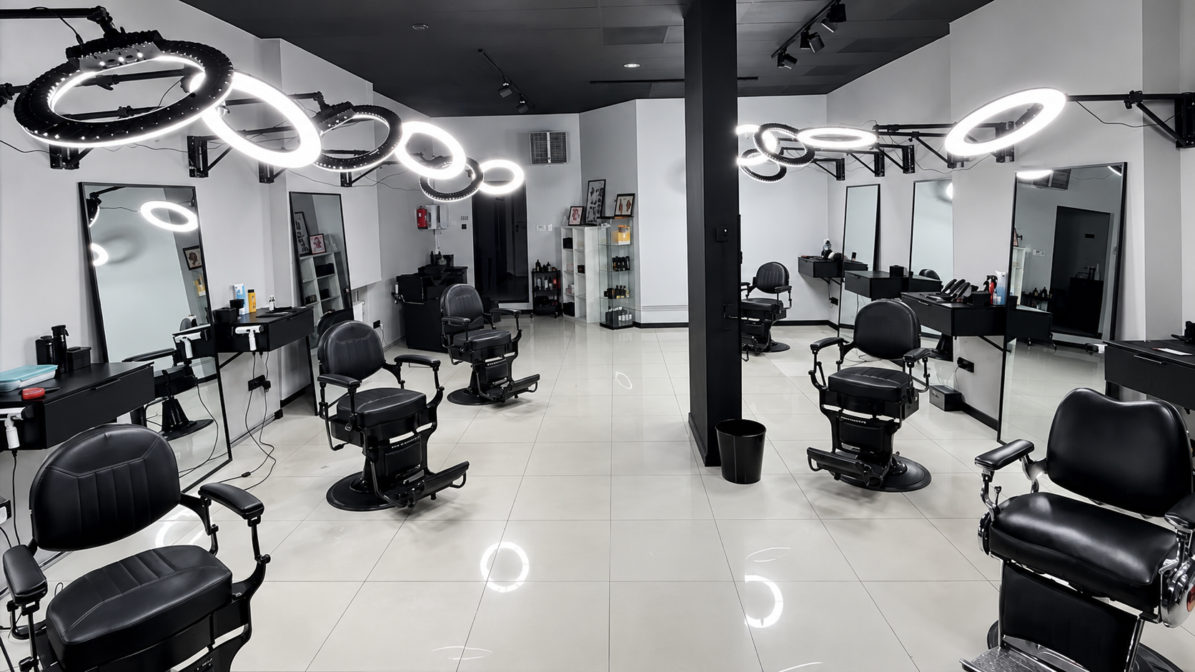 Wnętrze salonu Homies Barbershop w Olkuszu